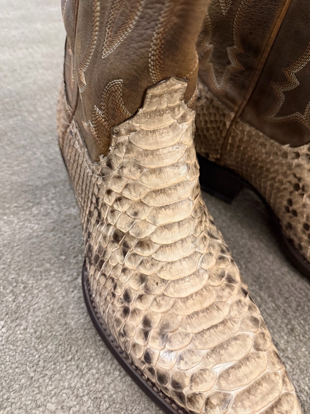 Tecovas Brown and White Leather Western Boots- Limited Edition The Barton - Picture 2 of 7